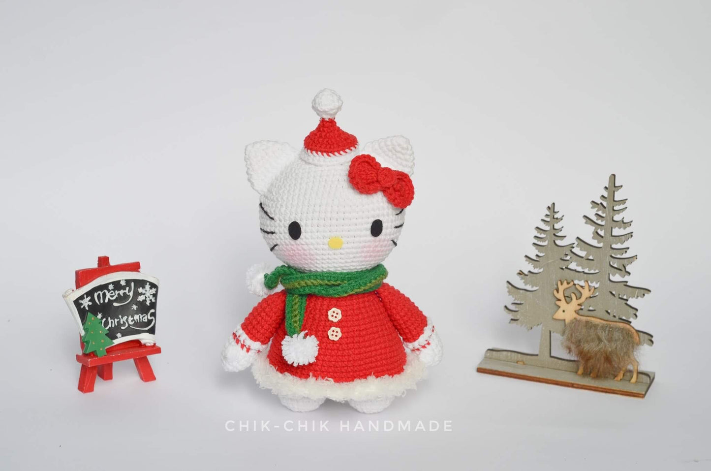 Santa Kitten Amigurumi Pattern, Christmas Kitten Crochet Pattern, PDF English