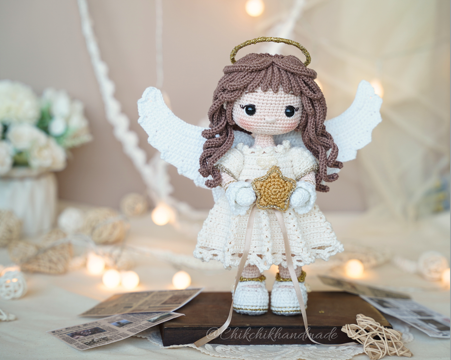 Crochet Angel Pattern, Amigurumi Doll, Guardian Angel, Angelina The Little Star, PDF Tutorial (En/Fr/De/Es/Nl/It)