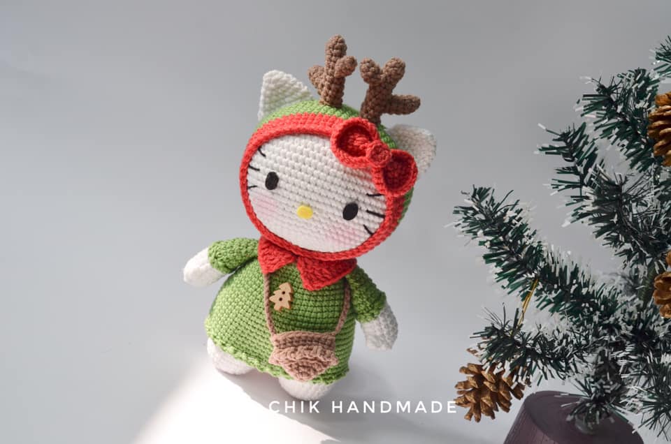 Reindeer Kitten Amigurumi Pattern, Christmas Kitten Crochet Pattern, PDF English