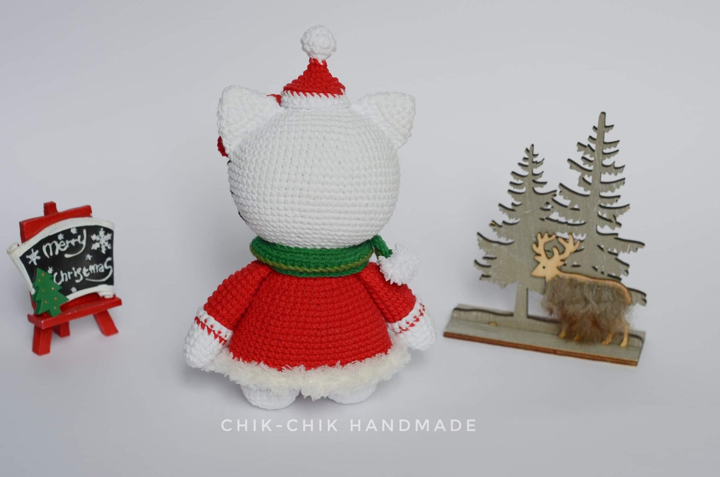 Santa Kitten Amigurumi Pattern, Christmas Kitten Crochet Pattern, PDF English