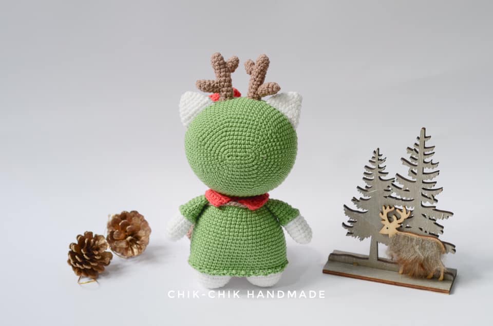 Reindeer Kitten Amigurumi Pattern, Christmas Kitten Crochet Pattern, PDF English