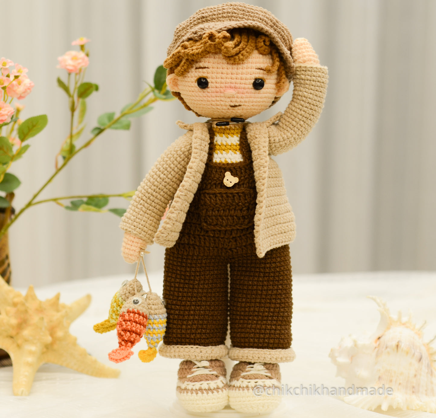 Crochet Boy Doll Pattern Amigurumi Doll Pattern, TOMMY The Fisher, PDF in English, Deutsch, French, Dutch, Portuguese, Español, Italiano