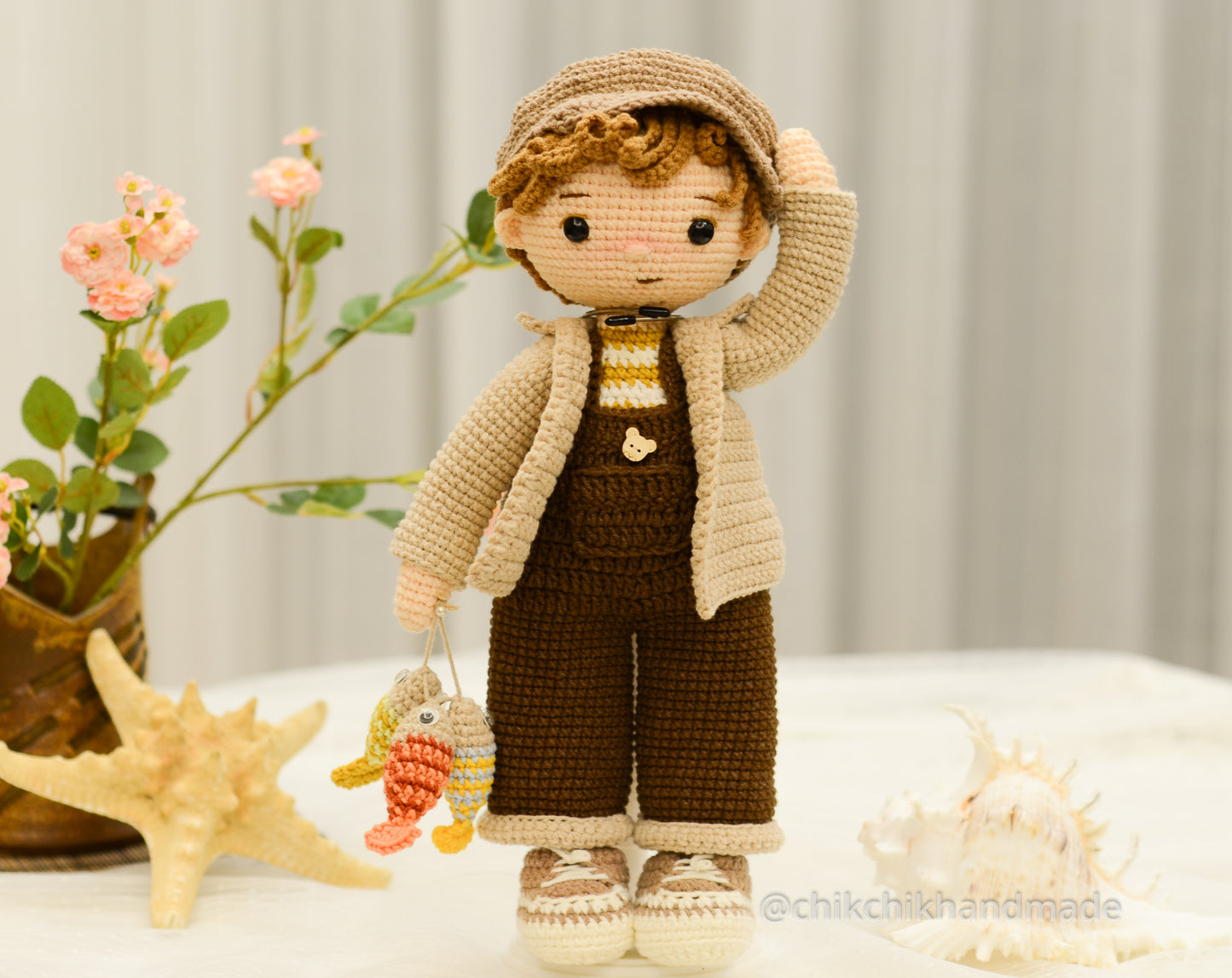 Crochet Boy Doll Pattern Amigurumi Doll Pattern, TOMMY The Fisher, PDF in English, Deutsch, French, Dutch, Portuguese, Español, Italiano