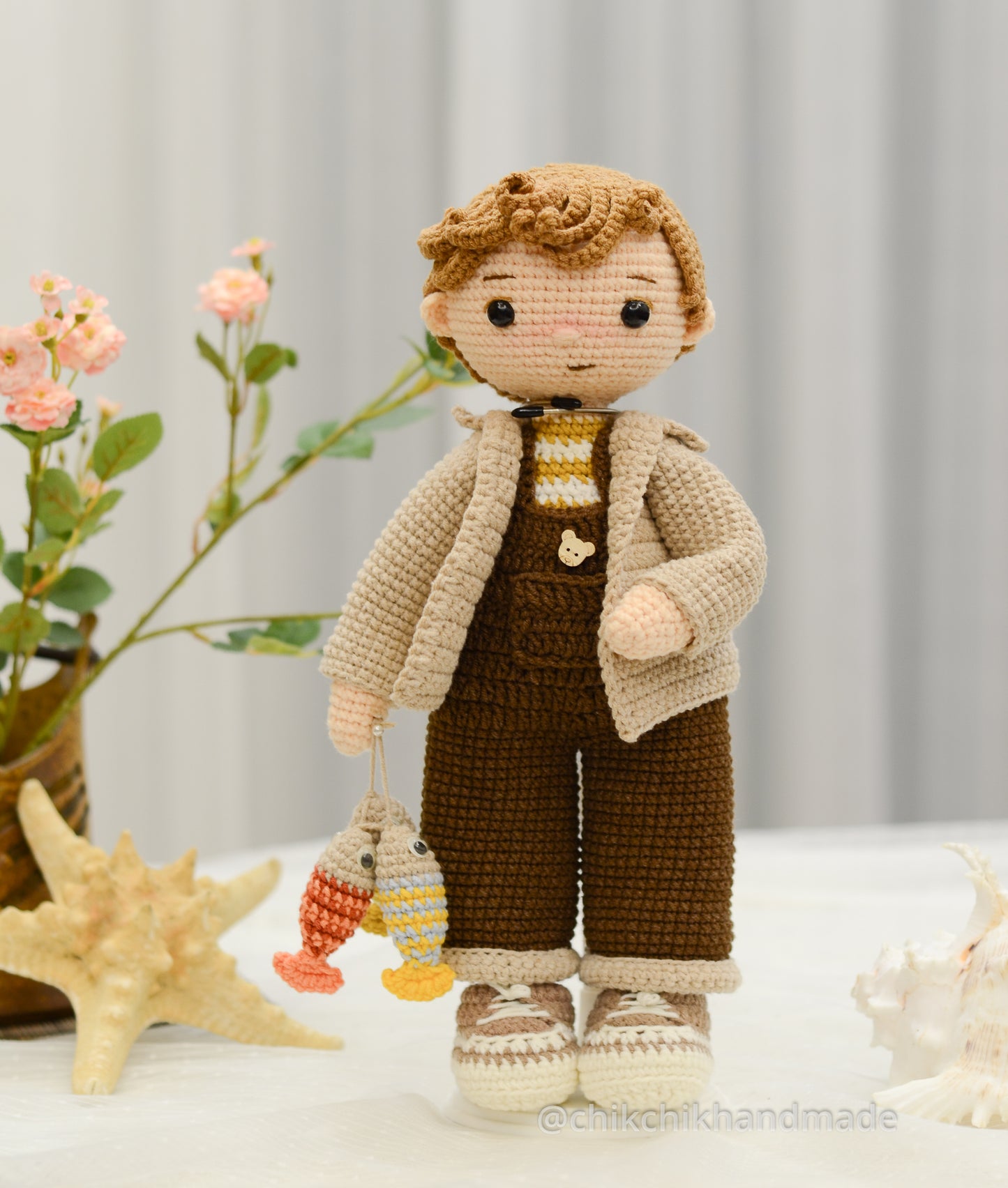 Crochet Boy Doll Pattern Amigurumi Doll Pattern, TOMMY The Fisher, PDF in English, Deutsch, French, Dutch, Portuguese, Español, Italiano