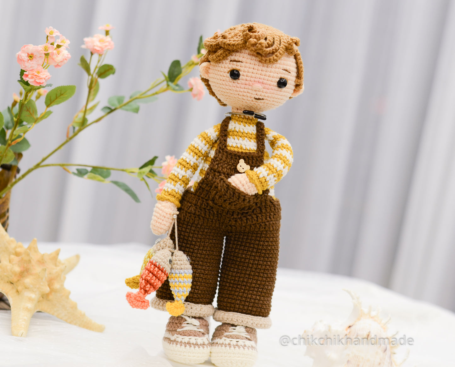 Crochet Boy Doll Pattern Amigurumi Doll Pattern, TOMMY The Fisher, PDF in English, Deutsch, French, Dutch, Portuguese, Español, Italiano