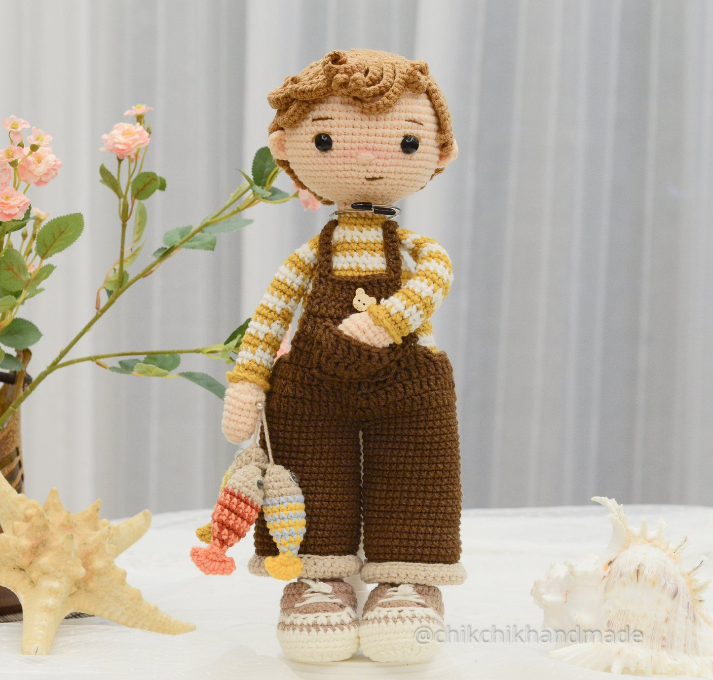 Crochet Boy Doll Pattern Amigurumi Doll Pattern, TOMMY The Fisher, PDF in English, Deutsch, French, Dutch, Portuguese, Español, Italiano
