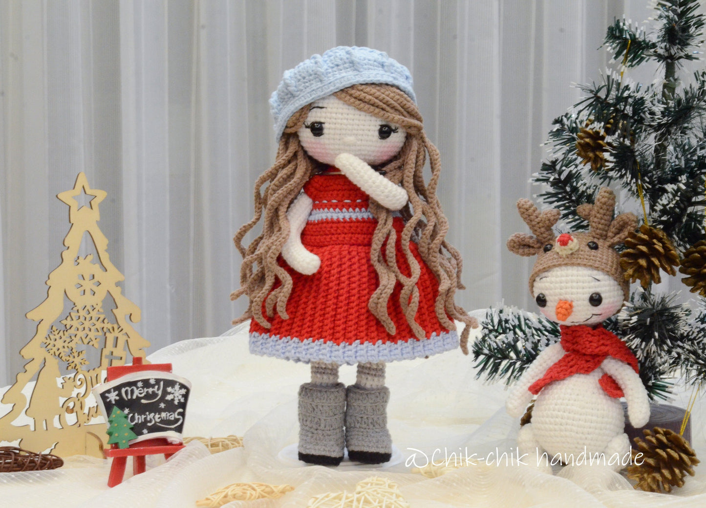 CAROL Christmas Crochet Doll Pattern Amigurumi Doll Pattern PDF English Tutorial (Snowman Pattern Included)