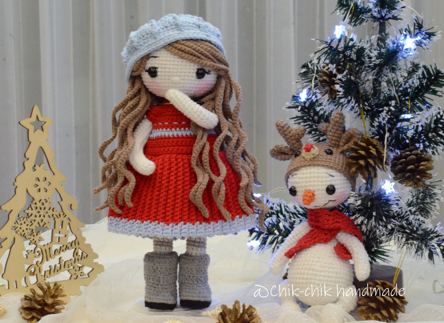 CAROL Christmas Crochet Doll Pattern Amigurumi Doll Pattern PDF English Tutorial (Snowman Pattern Included)