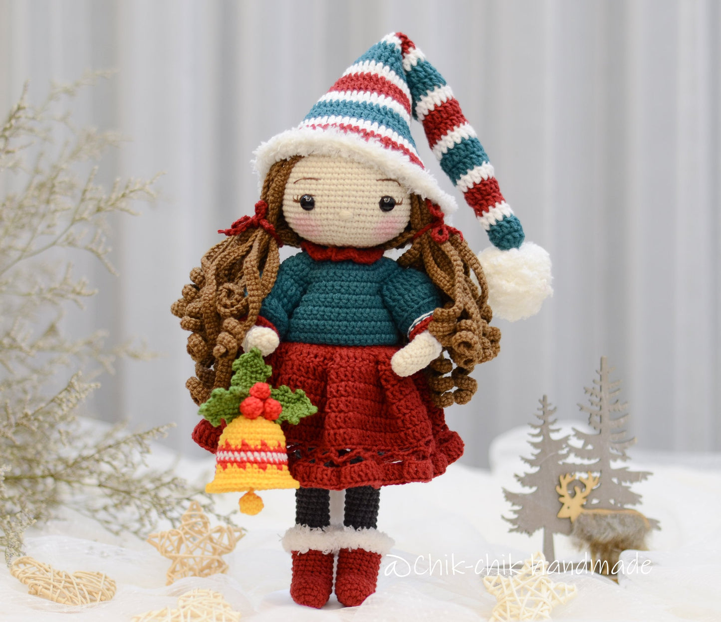 BELLA Christmas Doll Crochet Pattern Amigurumi Doll Pattern PDF English Tutorial
