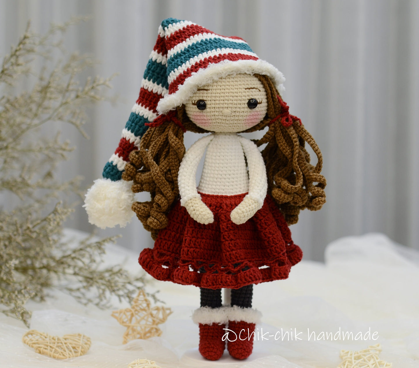 BELLA Christmas Doll Crochet Pattern Amigurumi Doll Pattern PDF English Tutorial