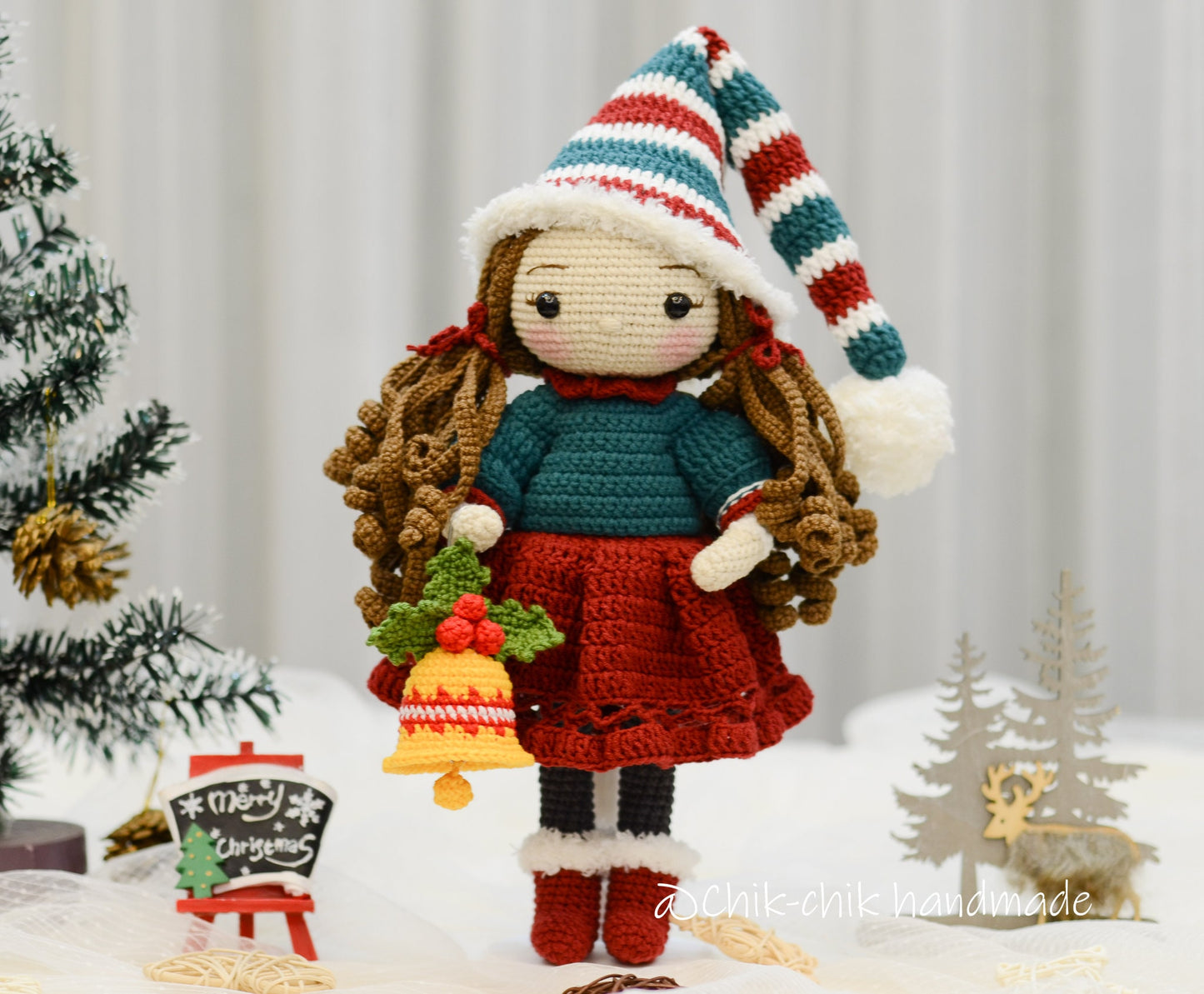 BELLA Christmas Doll Crochet Pattern Amigurumi Doll Pattern PDF English Tutorial