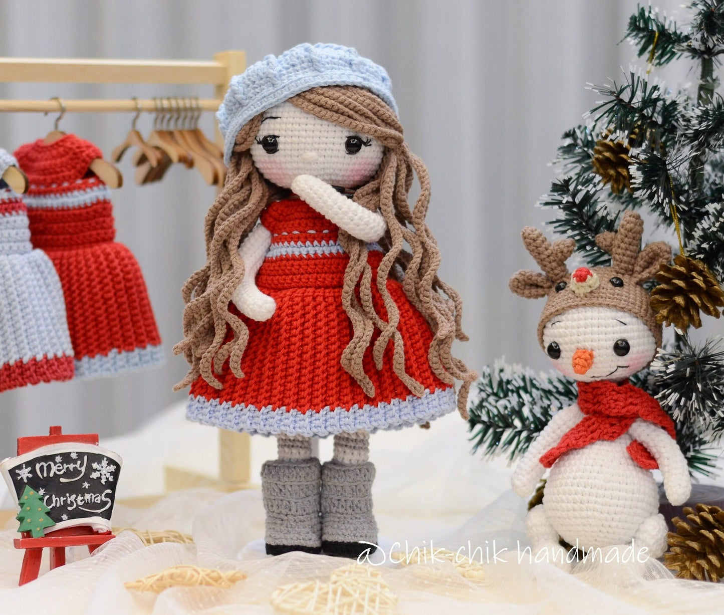 CAROL Christmas Crochet Doll Pattern Amigurumi Doll Pattern PDF English Tutorial (Snowman Pattern Included)