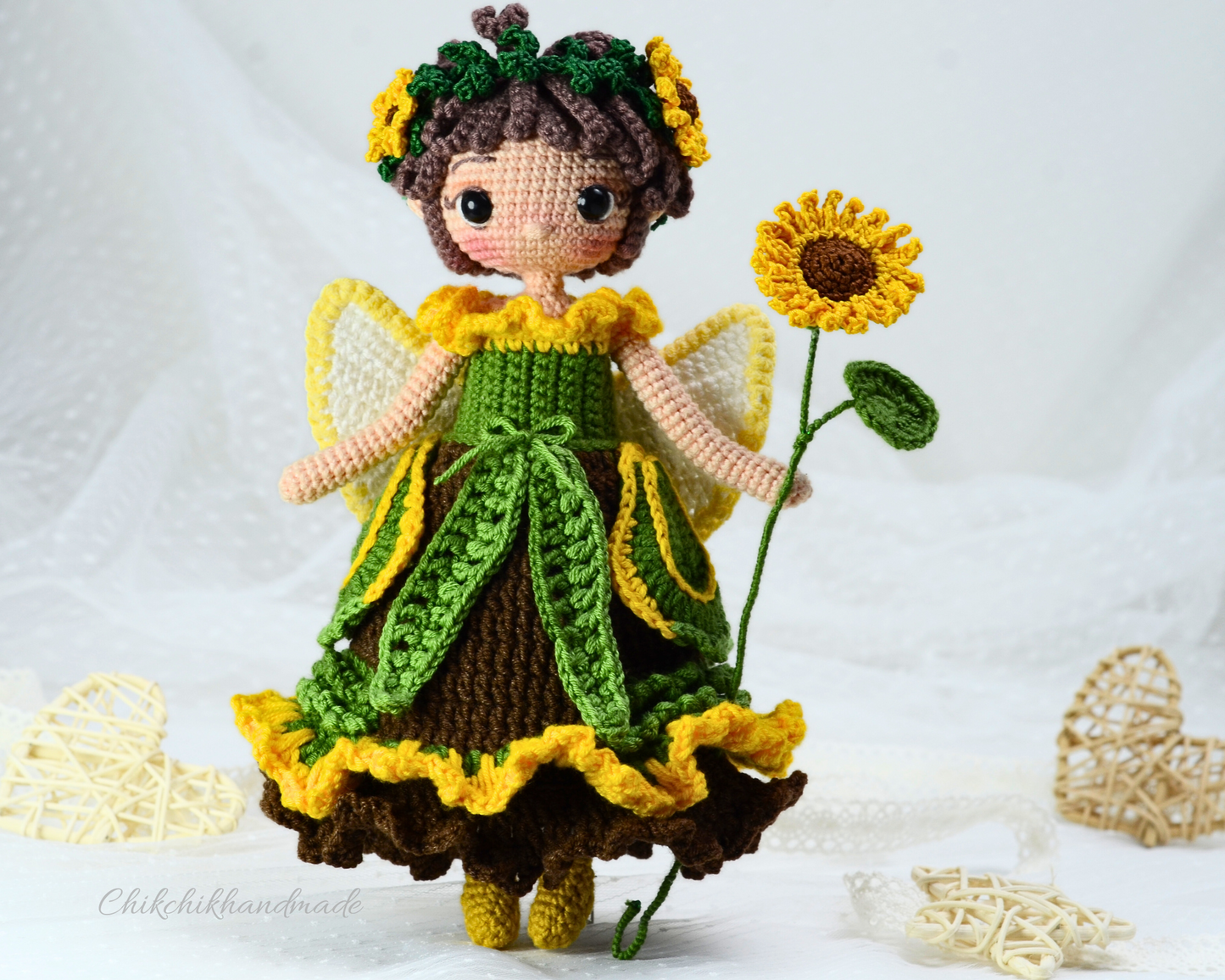 Crochet Fairy Doll Pattern Amigurumi Doll Pattern, HAZEL The Sunflower Fairy, PDF English, Français, Deutsch, Español