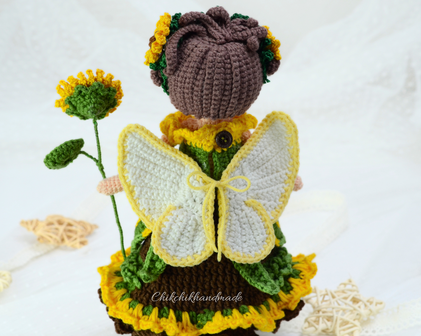 Crochet Fairy Doll Pattern Amigurumi Doll Pattern, HAZEL The Sunflower Fairy, PDF English, Français, Deutsch, Español