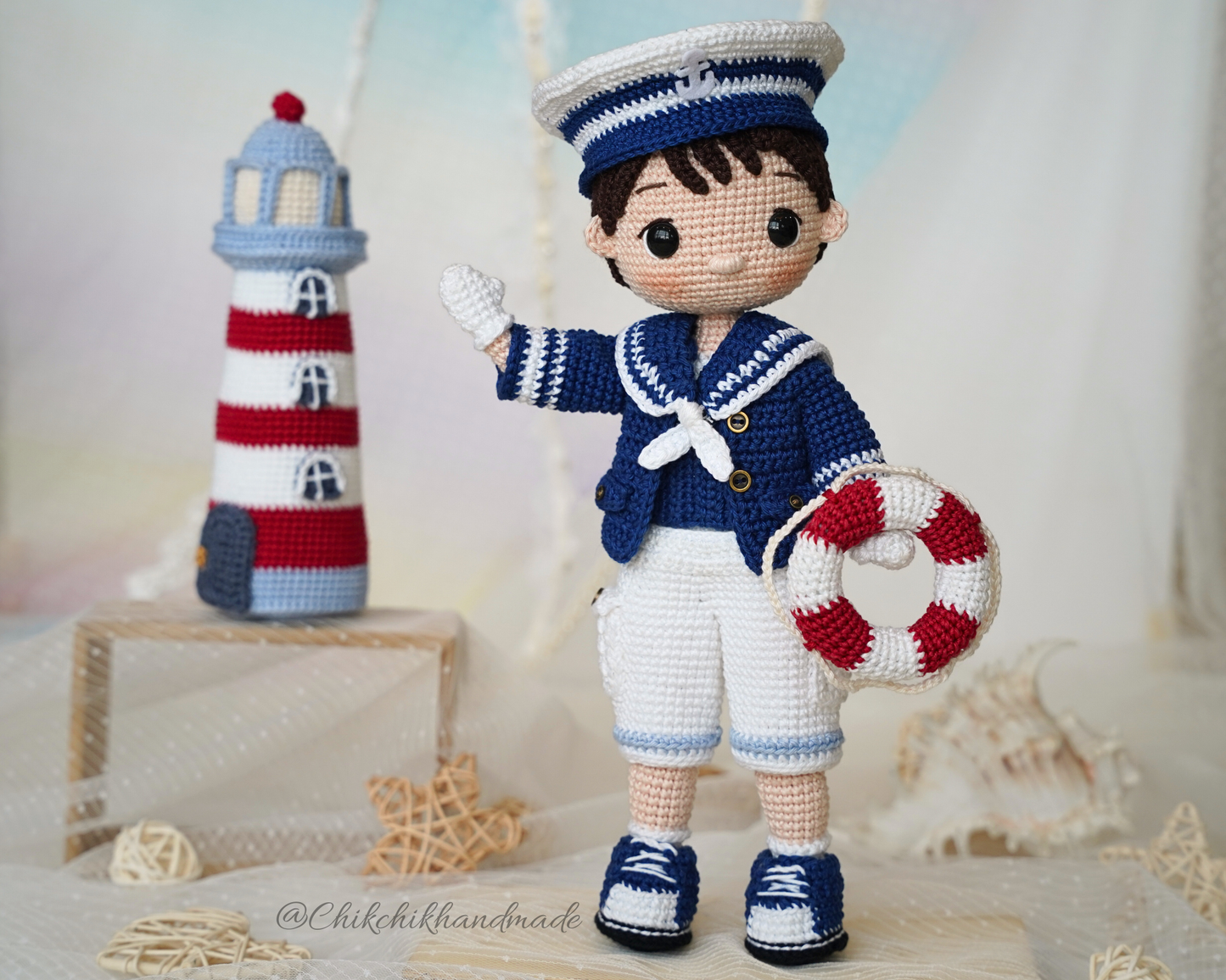 Crochet Sailor Boy Doll Pattern, Nautical Amigurumi Doll Pattern, Peter the Sailor, PDF Tutorial (En/Fr/De/Es/Nl/It)