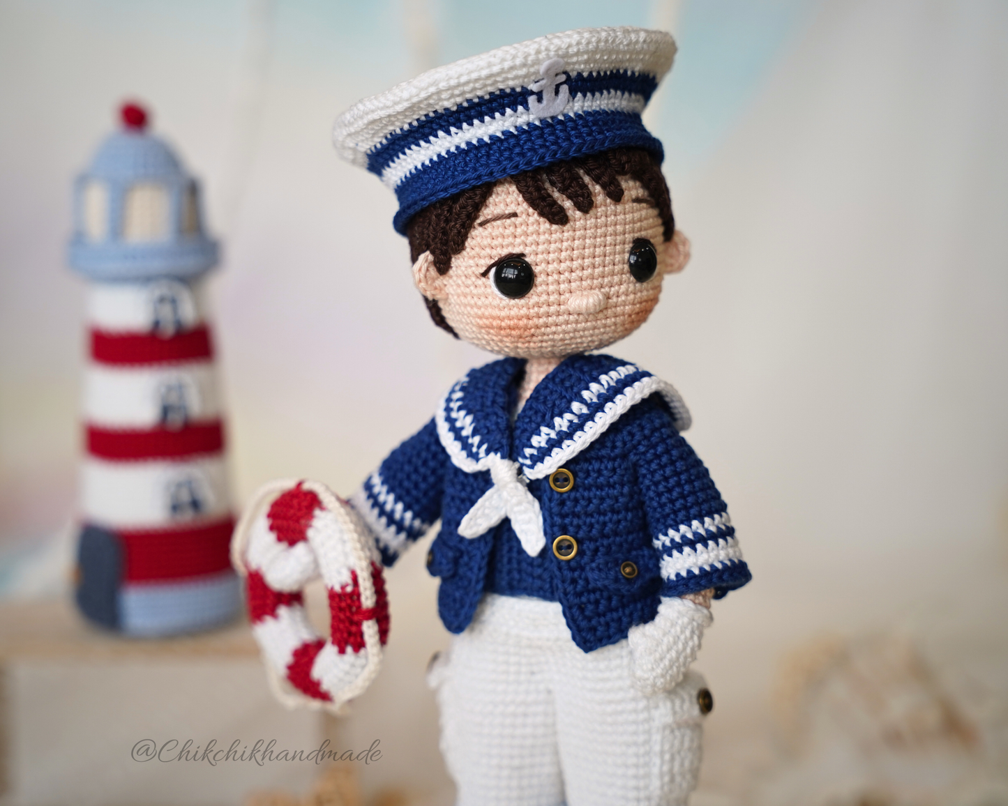 Crochet Sailor Boy Doll Pattern, Nautical Amigurumi Doll Pattern, Peter the Sailor, PDF Tutorial (En/Fr/De/Es/Nl/It)
