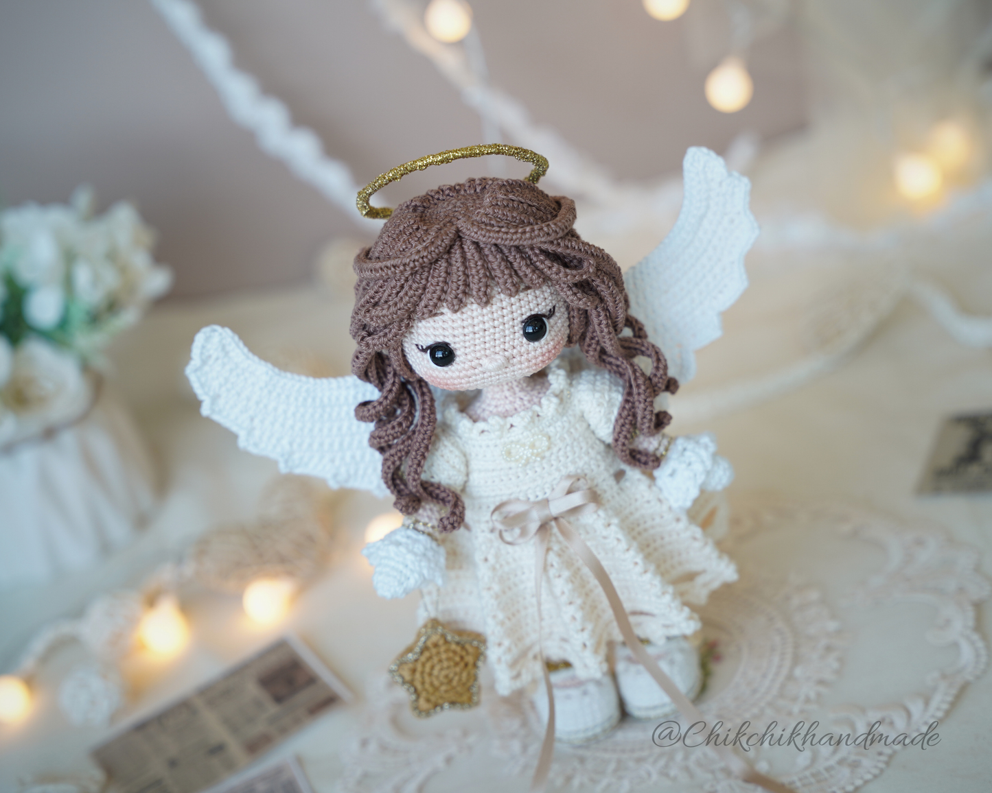 Crochet Angel Pattern, Amigurumi Doll, Guardian Angel, Angelina The Little Star, PDF Tutorial (En/Fr/De/Es/Nl/It)
