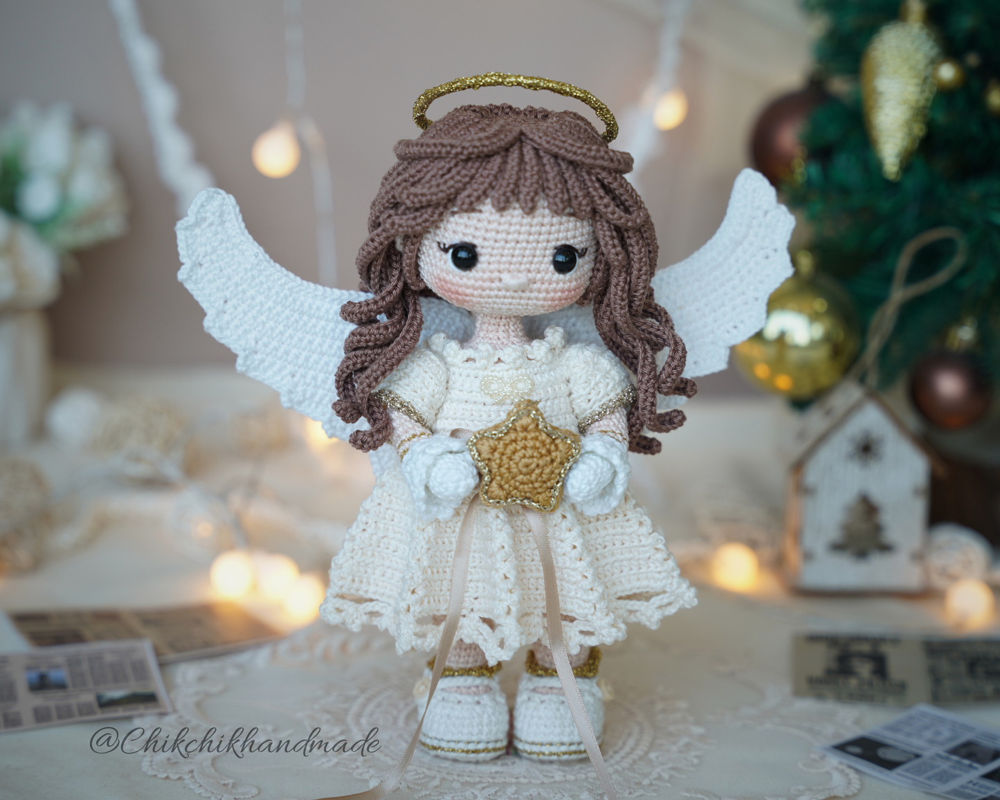 Crochet Angel Pattern, Amigurumi Doll, Guardian Angel, Angelina The Little Star, PDF Tutorial (En/Fr/De/Es/Nl/It)