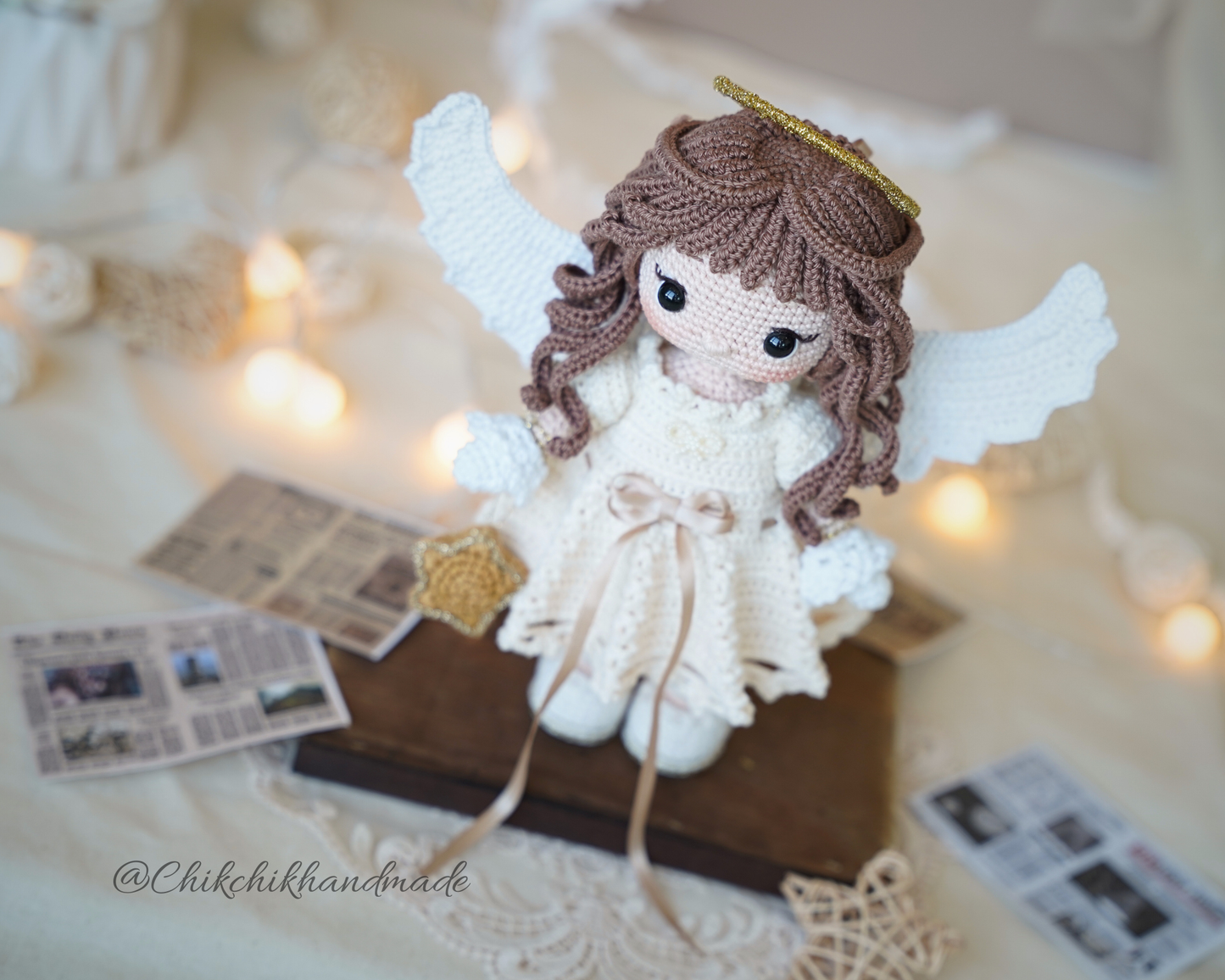 Crochet Angel Pattern, Amigurumi Doll, Guardian Angel, Angelina The Little Star, PDF Tutorial (En/Fr/De/Es/Nl/It)