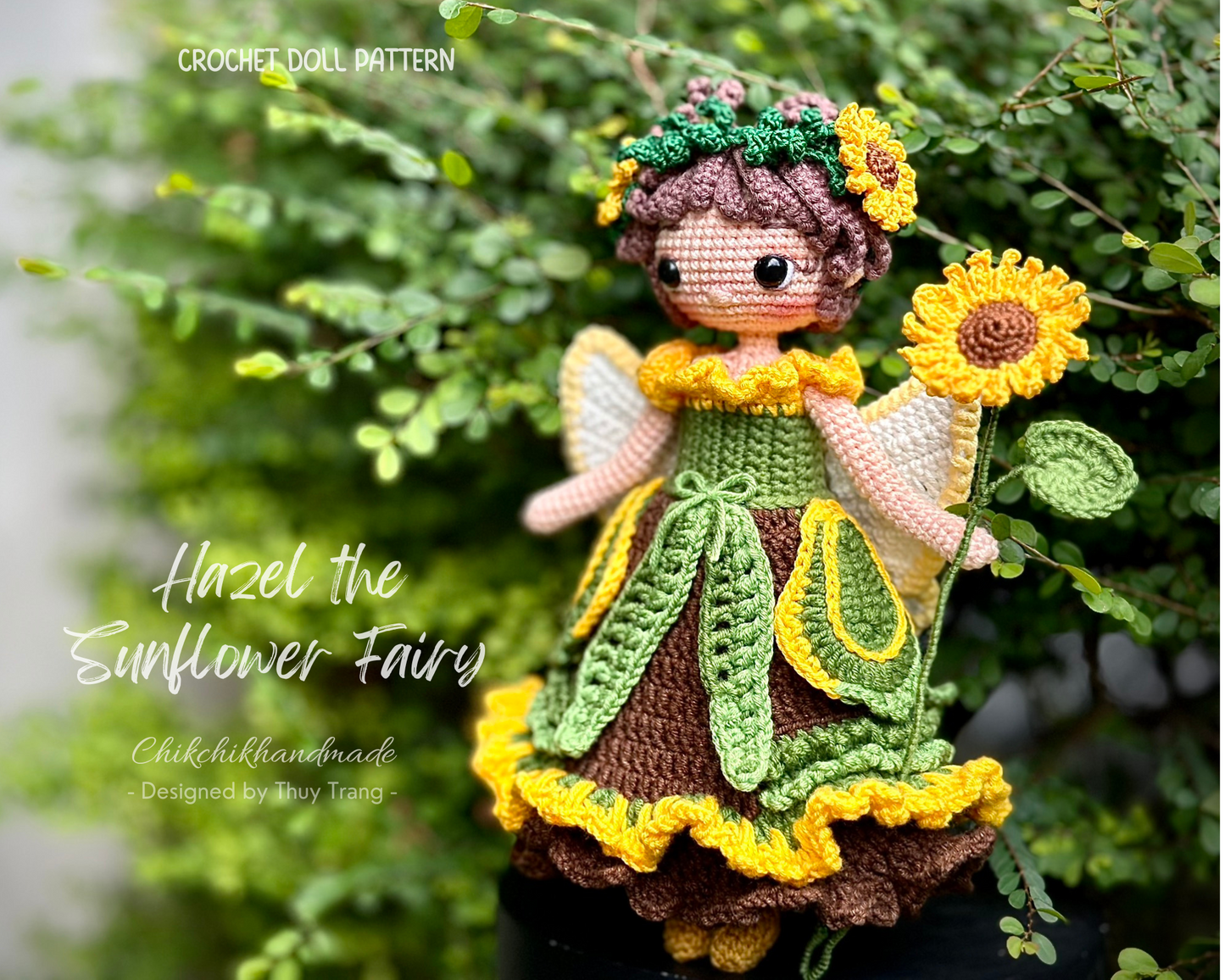 Crochet Fairy Doll Pattern Amigurumi Doll Pattern, HAZEL The Sunflower Fairy, PDF English, Français, Deutsch, Español