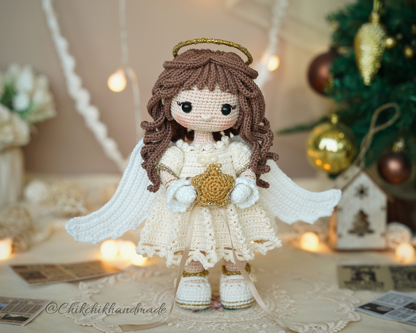 Crochet Angel Pattern, Amigurumi Doll, Guardian Angel, Angelina The Little Star, PDF Tutorial (En/Fr/De/Es/Nl/It)