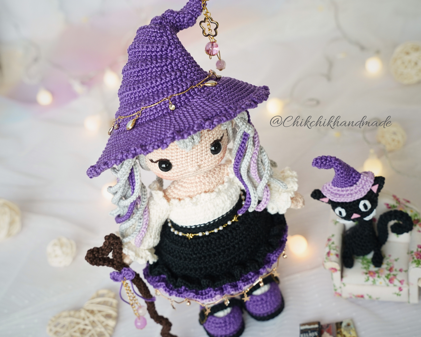 AMETHYST the Moon Witch Crochet Doll Pattern, Halloween Amigurumi PDF Tutorial