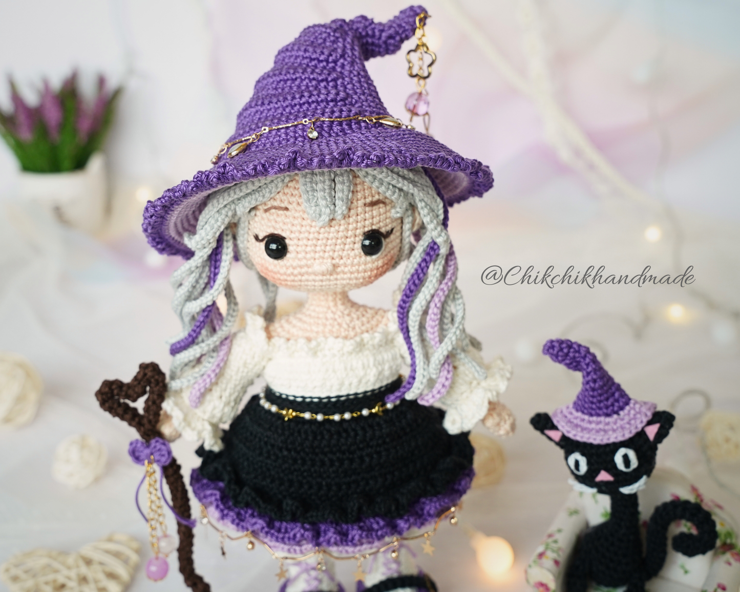 AMETHYST the Moon Witch Crochet Doll Pattern, Halloween Amigurumi PDF Tutorial