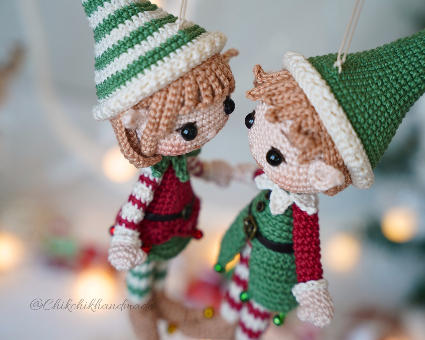 Crochet Christmas Ornament Pattern, Lutin & Lumi Amigurumi Dolls, Tree Ornament, Christmas Decor, Easy PDF Tutorial (En/Fr/De/Esp/It/Nl)