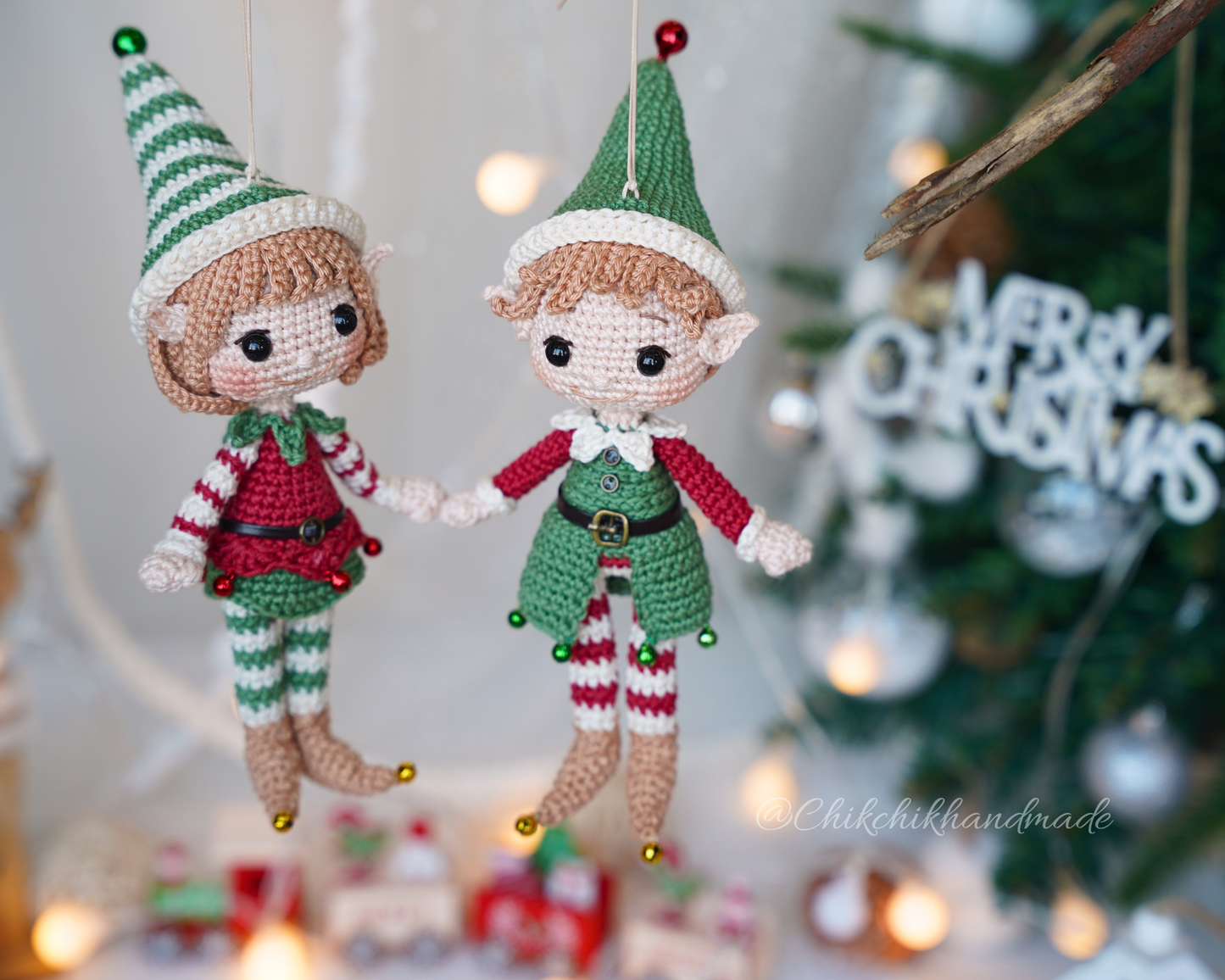 Crochet Christmas Ornament Pattern, Lutin & Lumi Amigurumi Dolls, Tree Ornament, Christmas Decor, Easy PDF Tutorial (En/Fr/De/Esp/It/Nl)
