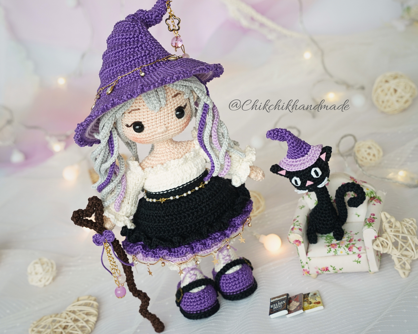 AMETHYST the Moon Witch Crochet Doll Pattern, Halloween Amigurumi PDF Tutorial