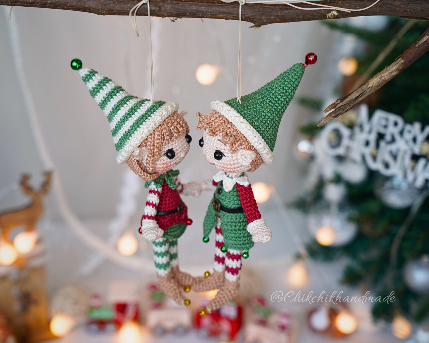 Crochet Christmas Ornament Pattern, Lutin & Lumi Amigurumi Dolls, Tree Ornament, Christmas Decor, Easy PDF Tutorial (En/Fr/De/Esp/It/Nl)