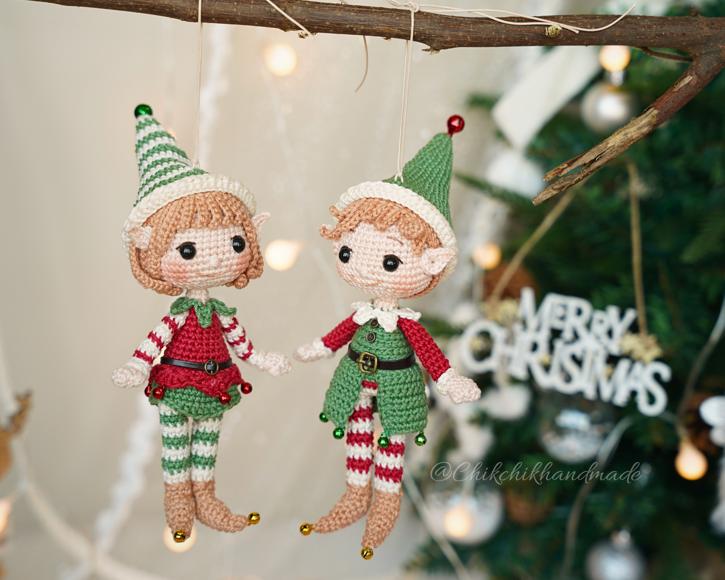 Crochet Christmas Ornament Pattern, Lutin & Lumi Amigurumi Dolls, Tree Ornament, Christmas Decor, Easy PDF Tutorial (En/Fr/De/Esp/It/Nl)