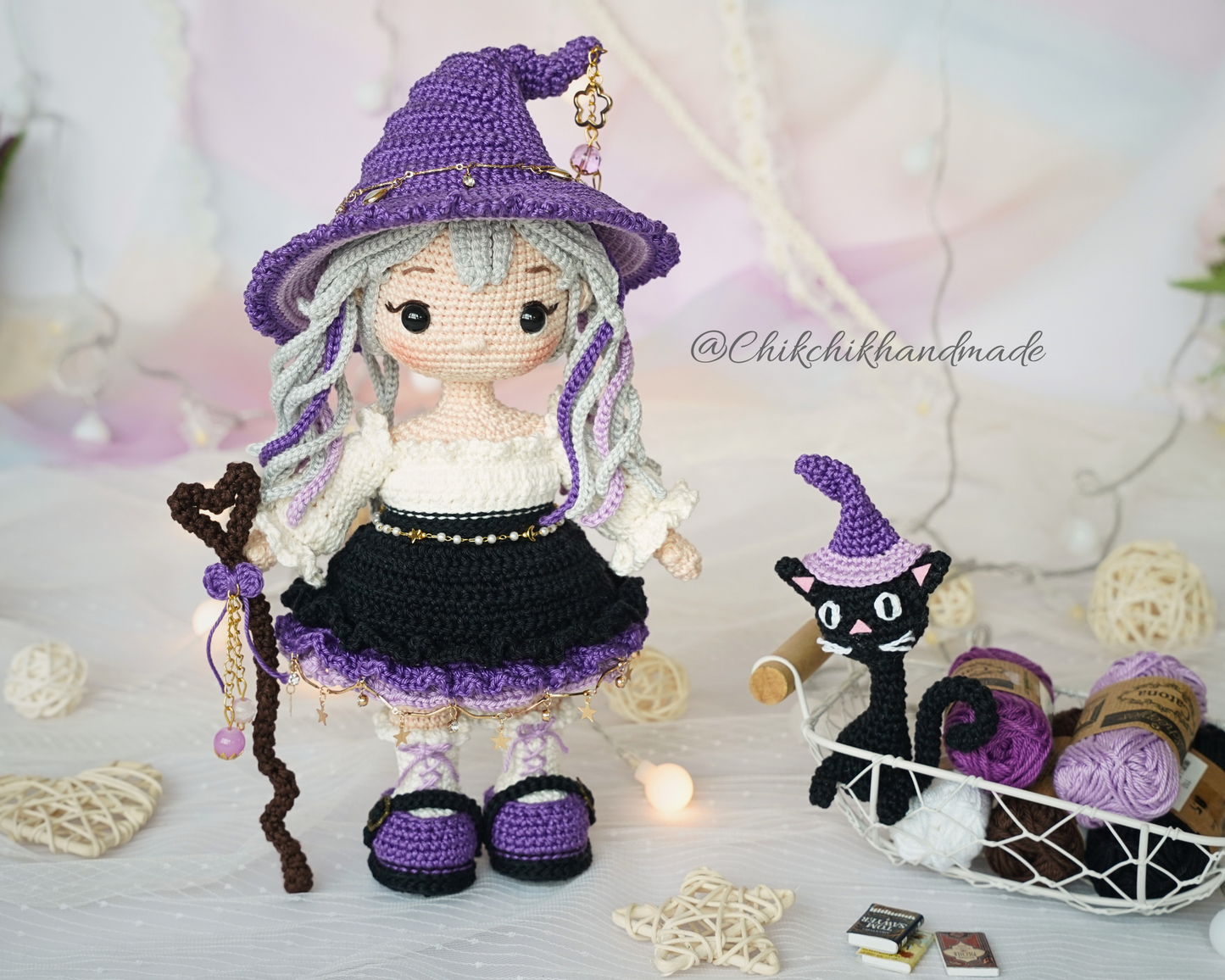AMETHYST the Moon Witch Crochet Doll Pattern, Halloween Amigurumi PDF Tutorial