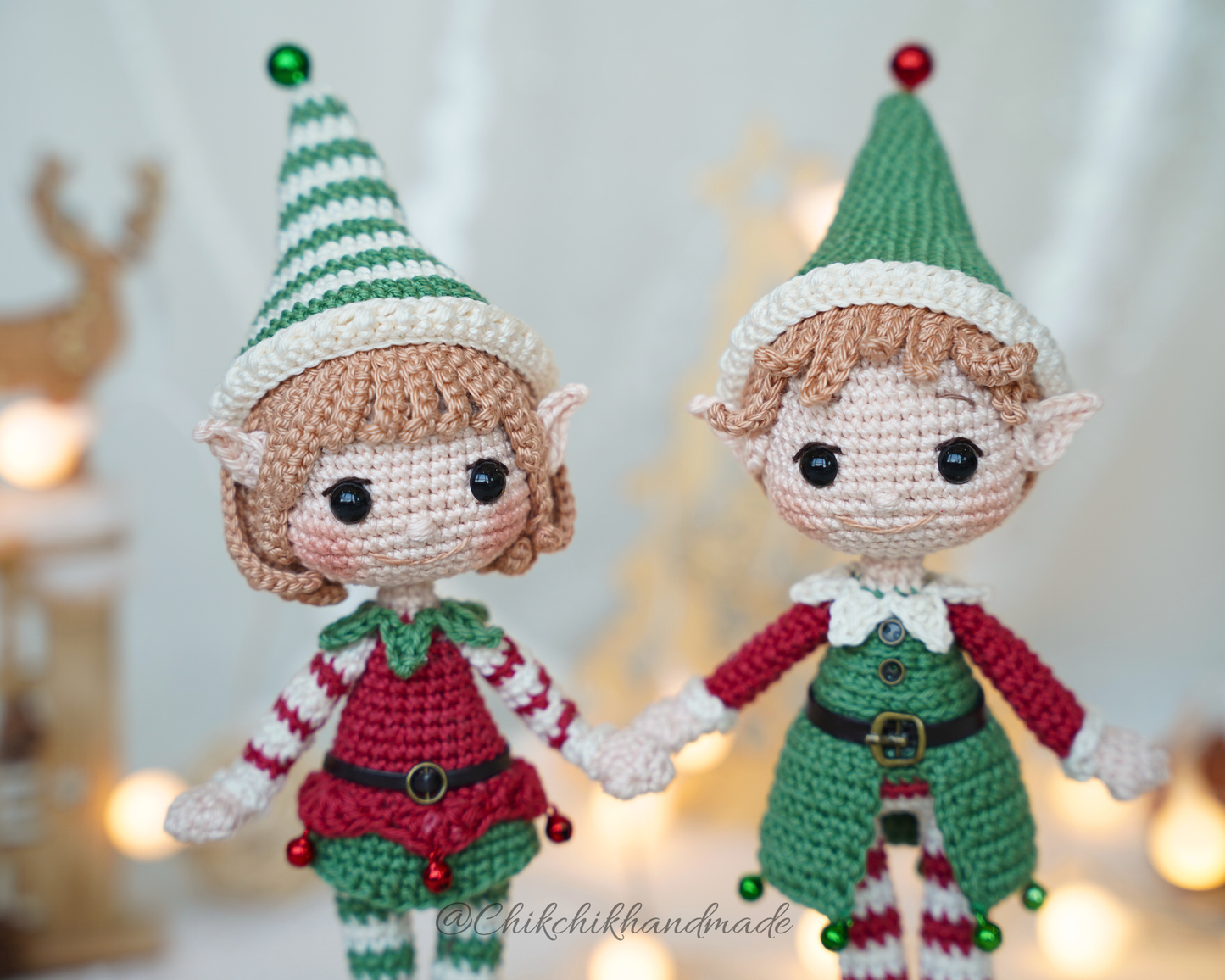Crochet Christmas Ornament Pattern, Lutin & Lumi Amigurumi Dolls, Tree Ornament, Christmas Decor, Easy PDF Tutorial (En/Fr/De/Esp/It/Nl)