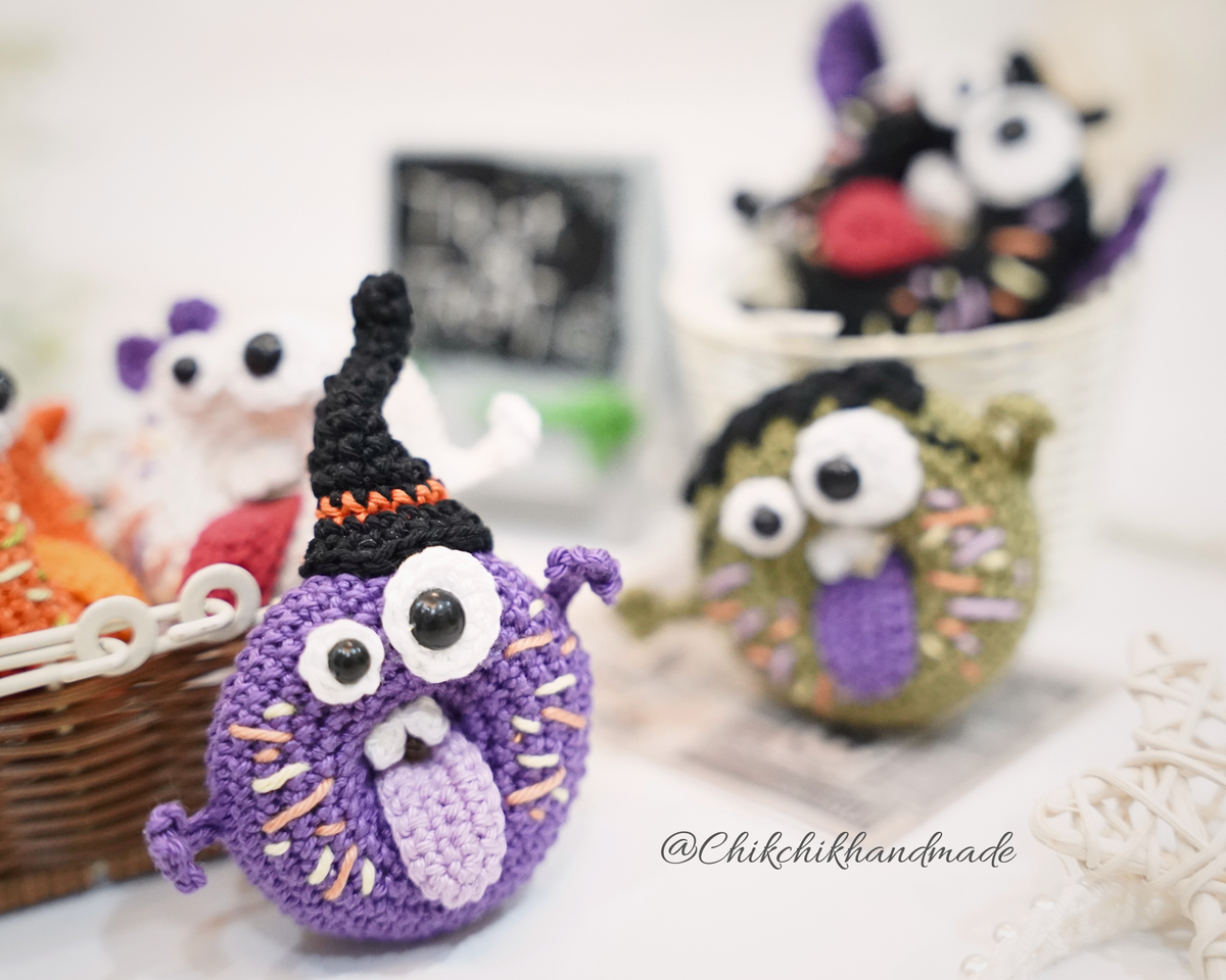 Goofy Halloween Donut Crochet Pattern, 5 Funny Amigurumi Donut Patterns, PDF Tutorial (En/Fr/De/Es/Nl/It)