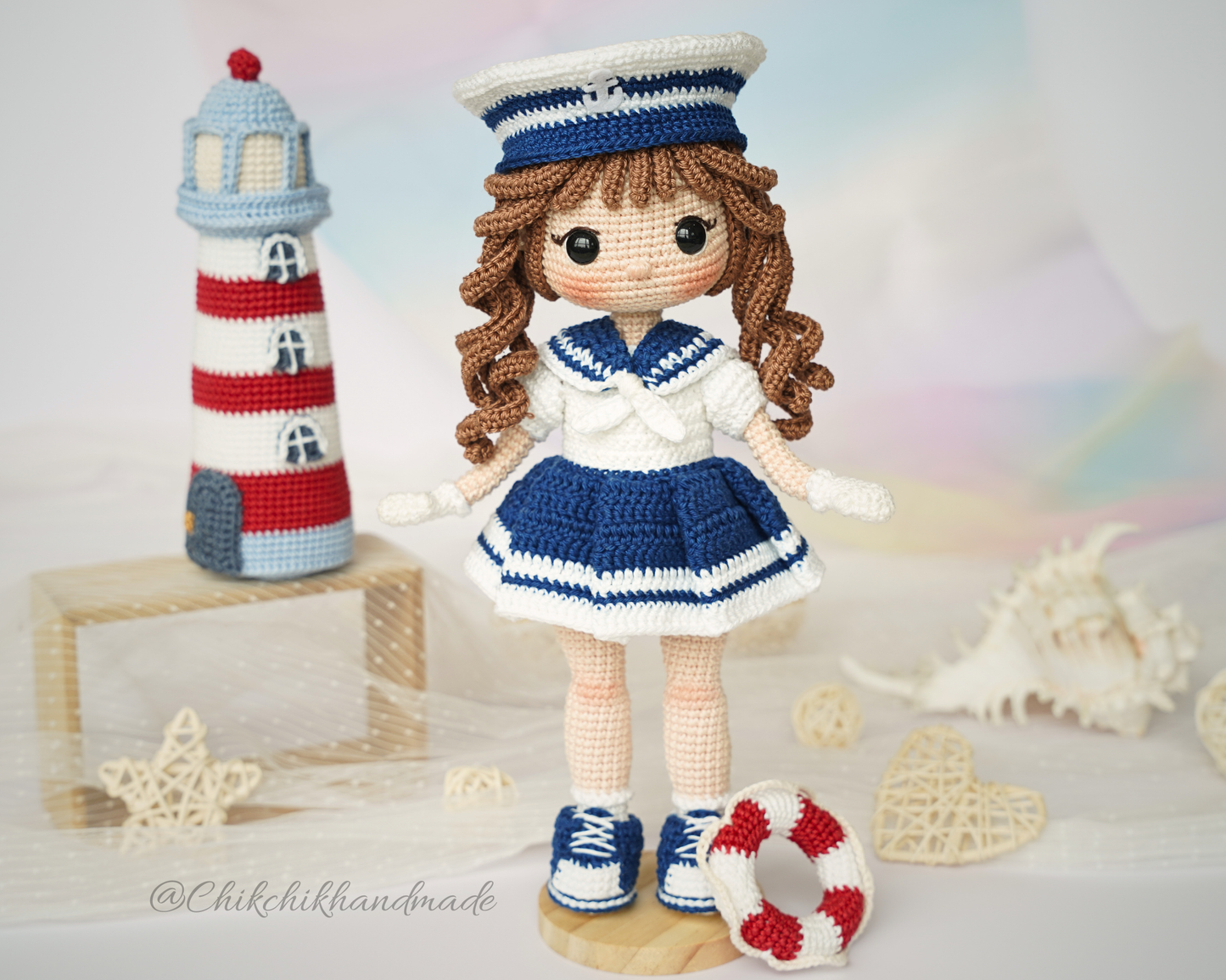 Crochet Sailor Girl Doll Pattern, Nautical Amigurumi Doll, Lucy the Sailor, PDF Tutorial (En/Fr/De/Es/Nl/It)