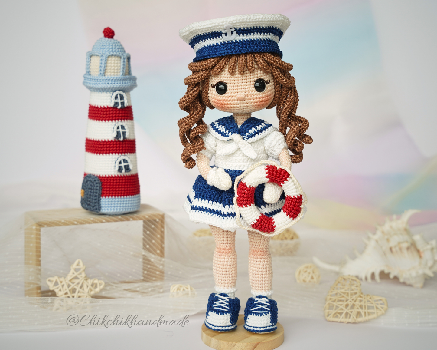 Crochet Sailor Girl Doll Pattern, Nautical Amigurumi Doll, Lucy the Sailor, PDF Tutorial (En/Fr/De/Es/Nl/It)