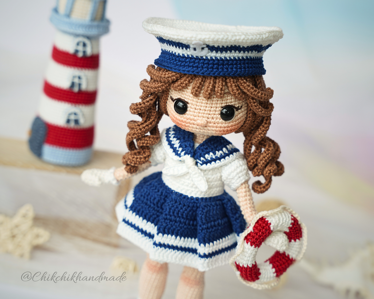 Crochet Sailor Girl Doll Pattern, Nautical Amigurumi Doll, Lucy the Sailor, PDF Tutorial (En/Fr/De/Es/Nl/It)