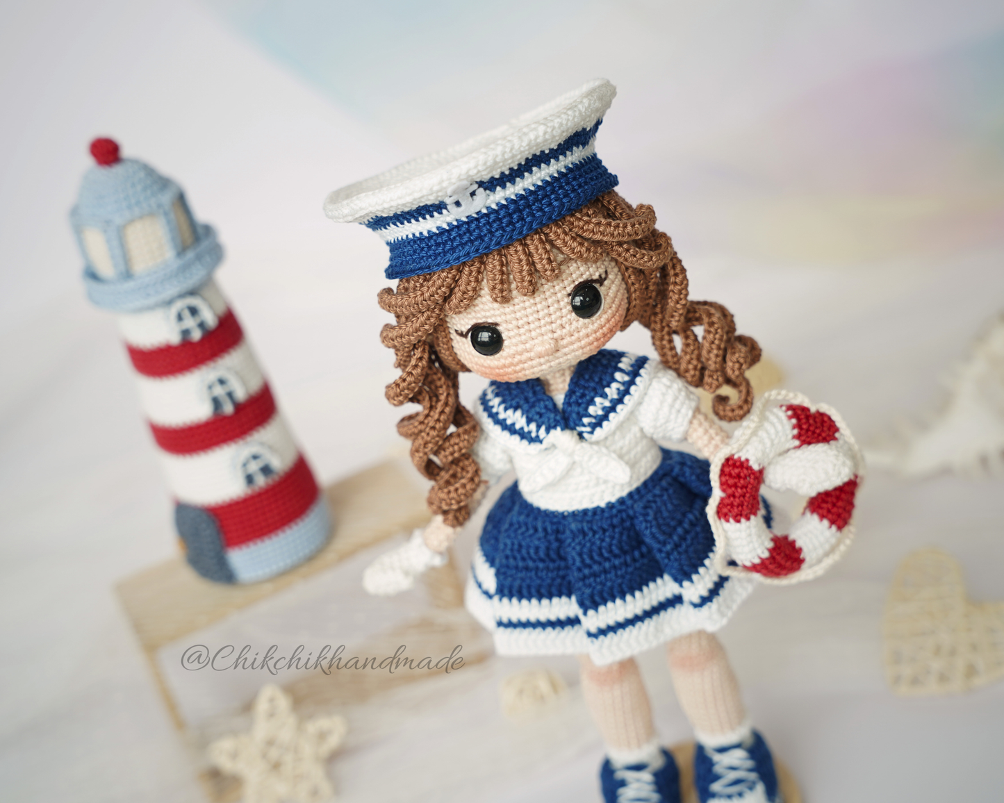 Crochet Sailor Girl Doll Pattern, Nautical Amigurumi Doll, Lucy the Sailor, PDF Tutorial (En/Fr/De/Es/Nl/It)