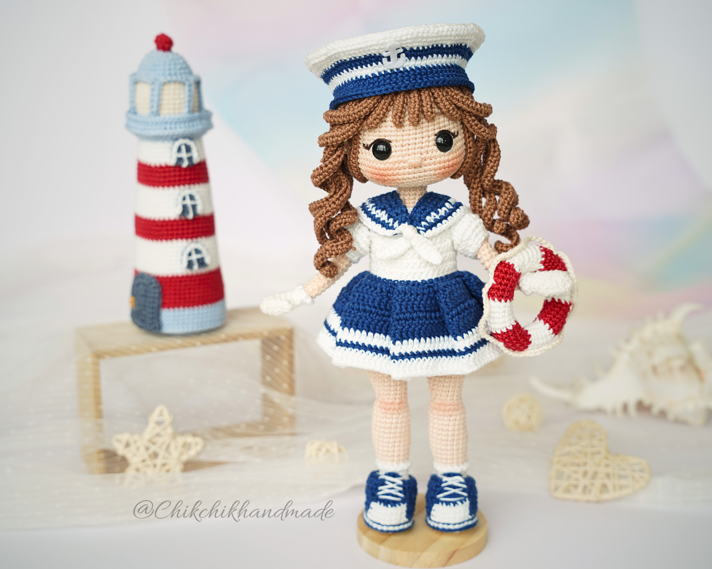 Crochet Sailor Girl Doll Pattern, Nautical Amigurumi Doll, Lucy the Sailor, PDF Tutorial (En/Fr/De/Es/Nl/It)