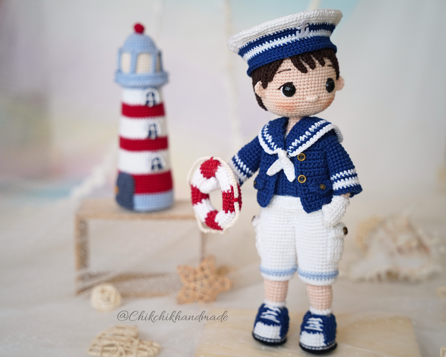 Crochet Sailor Boy Doll Pattern, Nautical Amigurumi Doll Pattern, Peter the Sailor, PDF Tutorial (En/Fr/De/Es/Nl/It)