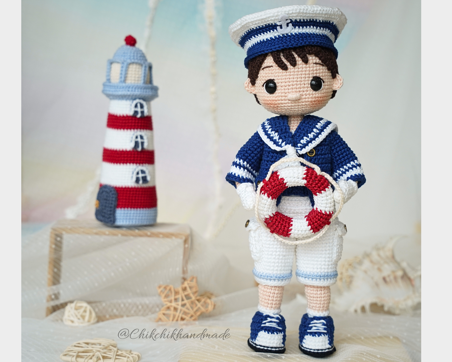 Crochet Sailor Boy Doll Pattern, Nautical Amigurumi Doll Pattern, Peter the Sailor, PDF Tutorial (En/Fr/De/Es/Nl/It)