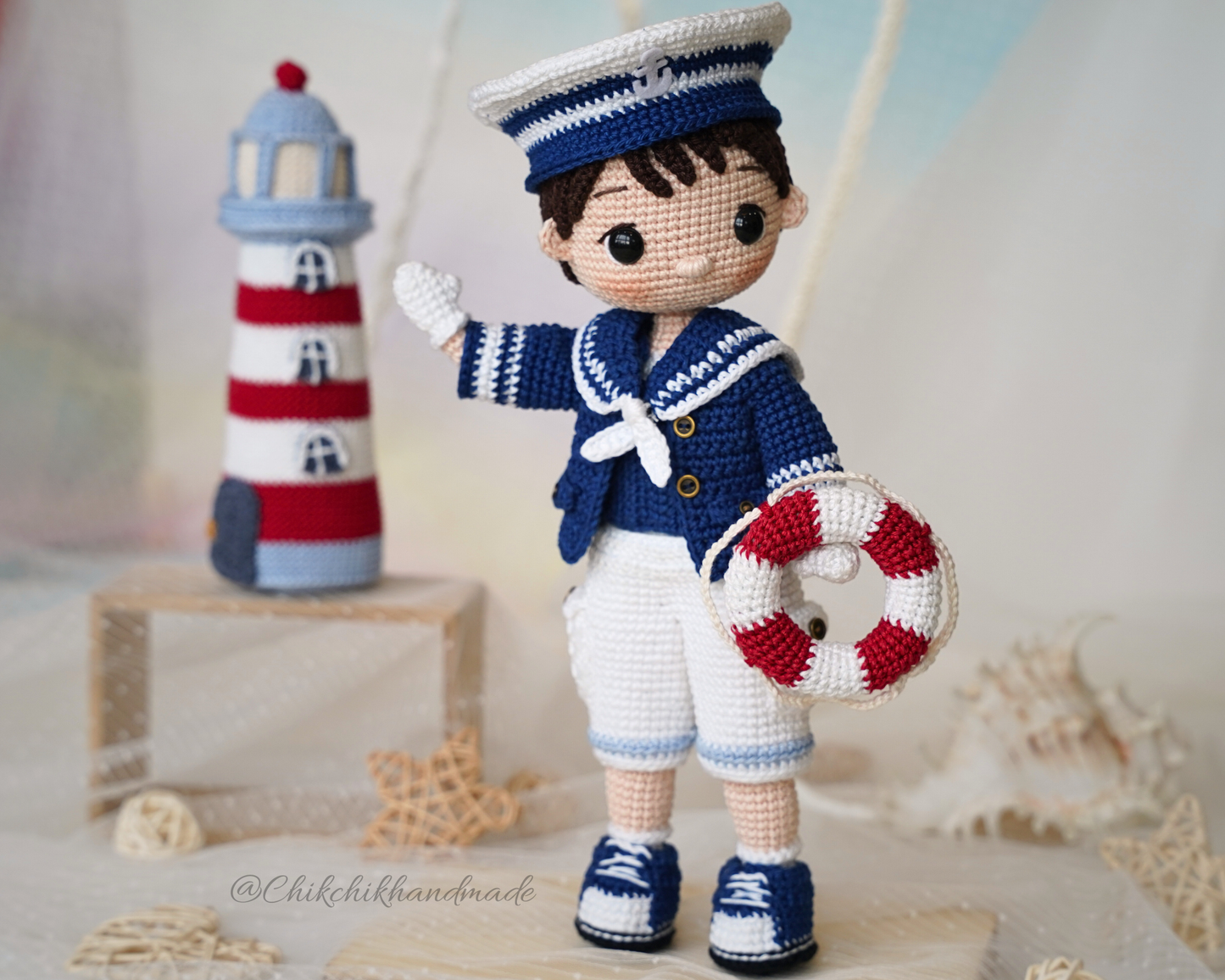 Crochet Sailor Boy Doll Pattern, Nautical Amigurumi Doll Pattern, Peter the Sailor, PDF Tutorial (En/Fr/De/Es/Nl/It)