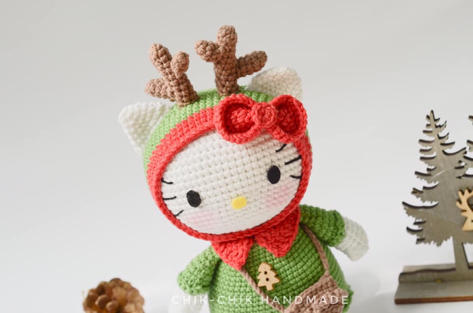 Reindeer Kitten Amigurumi Pattern, Christmas Kitten Crochet Pattern, PDF English