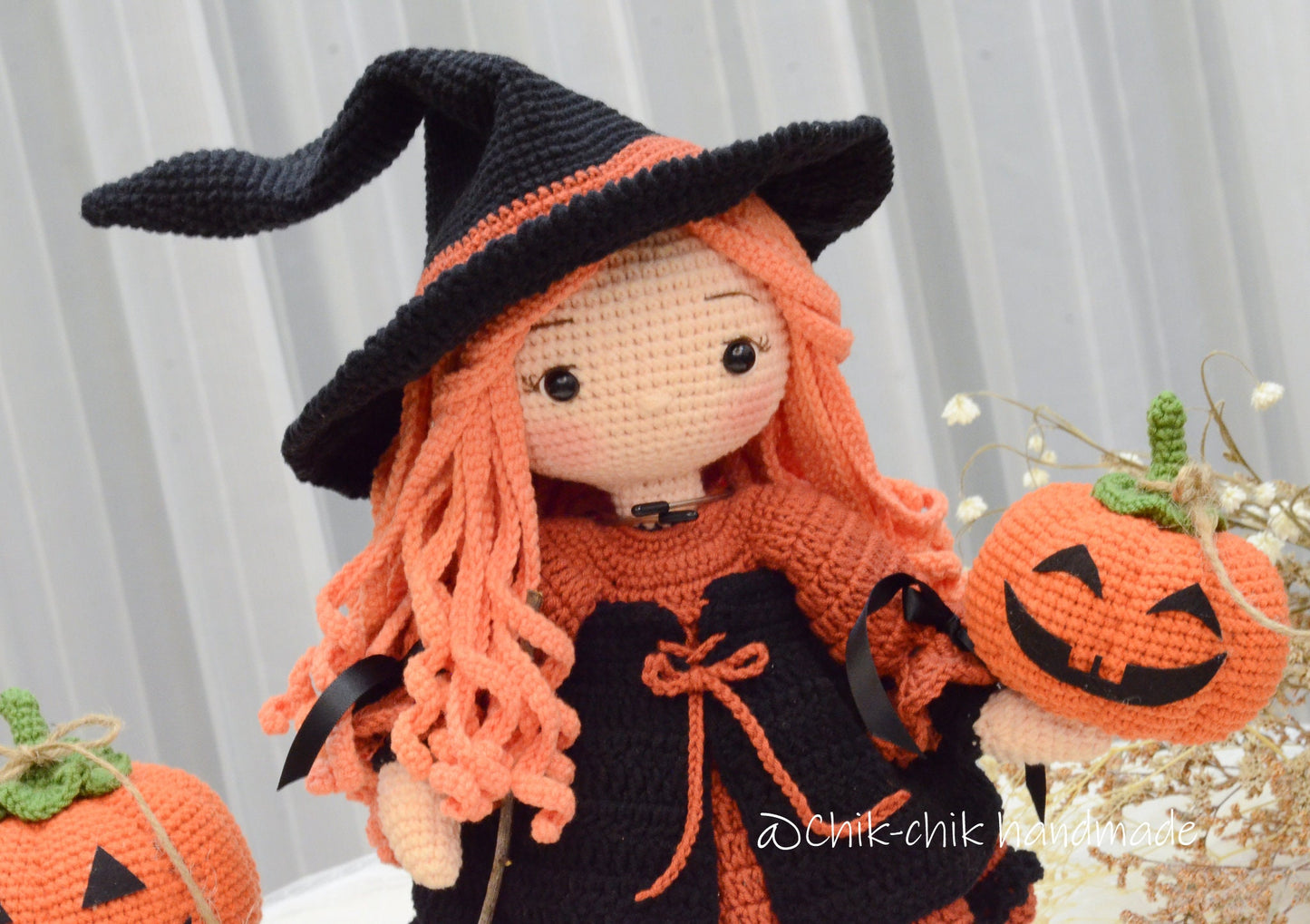 BEATRIX The Little Witch Crochet Doll Pattern Amigurumi Doll Pattern PDF English, Français (Halloween Pumpkins Pattern Included)