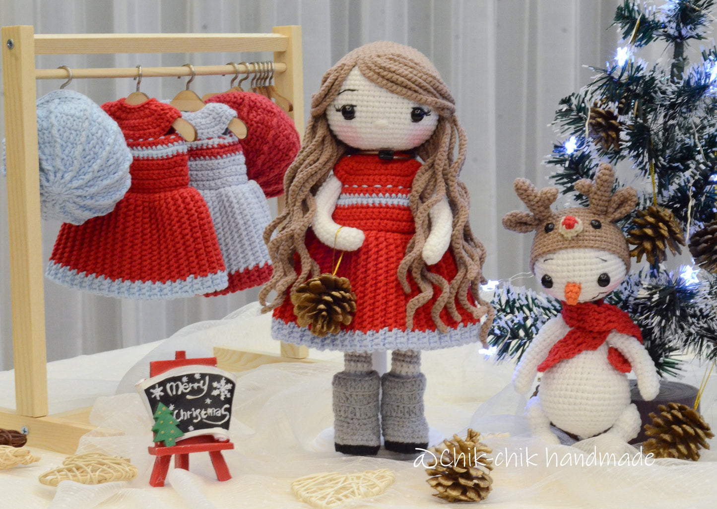 CAROL Christmas Crochet Doll Pattern Amigurumi Doll Pattern PDF English Tutorial (Snowman Pattern Included)