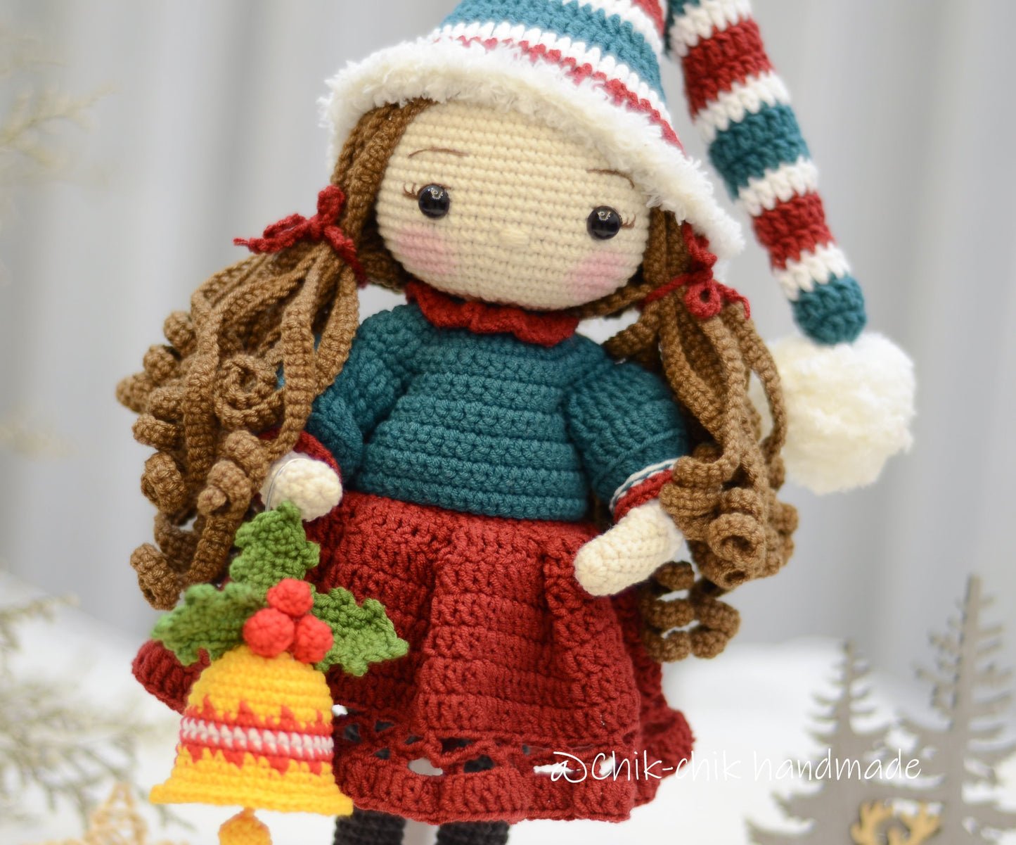 BELLA Christmas Doll Crochet Pattern Amigurumi Doll Pattern PDF English Tutorial
