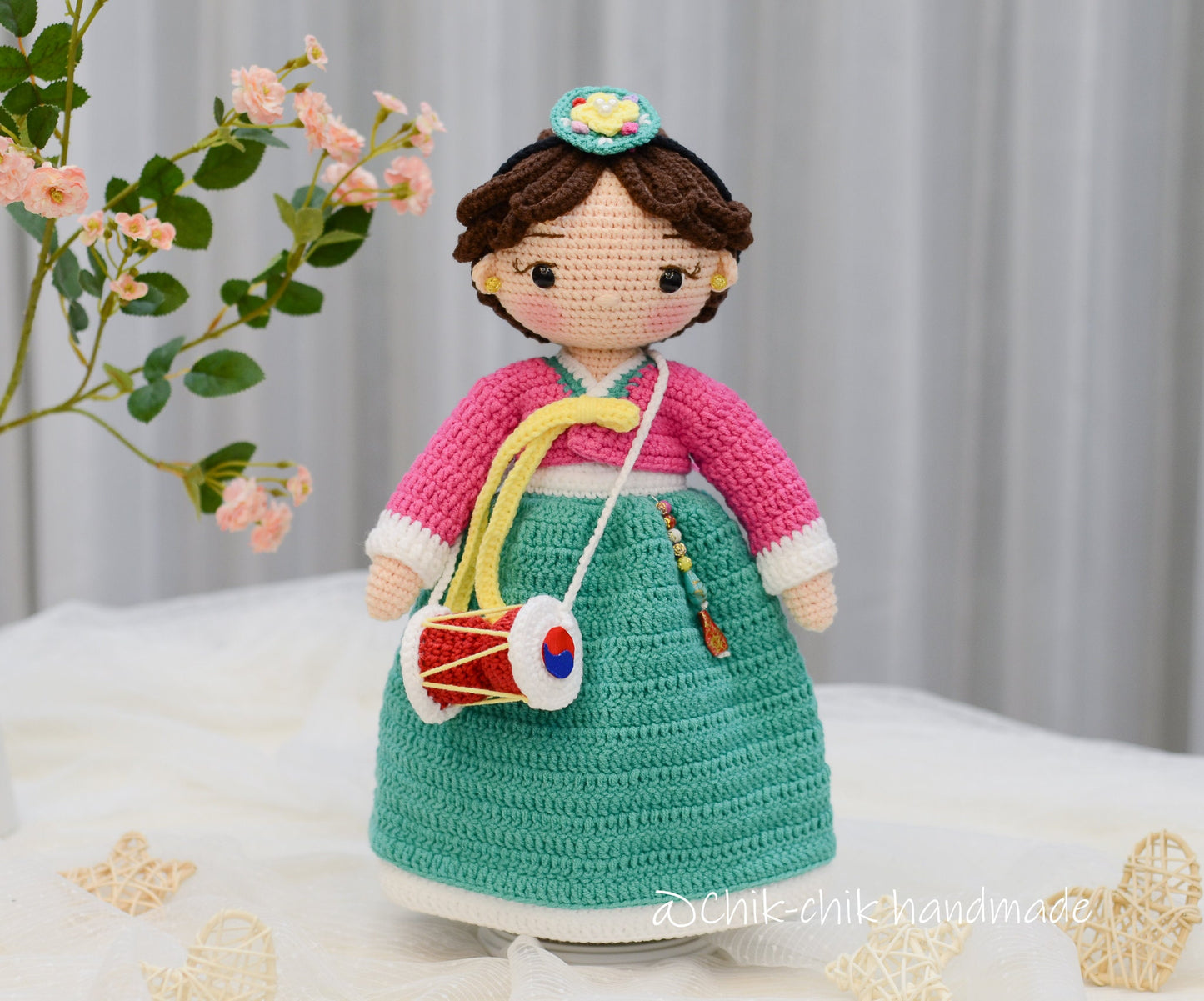 Crochet Korean Girl Pattern, Amigurumi Doll, HANA the drummer, PDF English Pattern